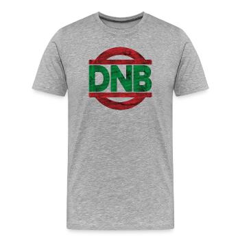 DnB Vibe Stamp RedGreen - Men's Premium Organic T-Shirt - heather grey - Front - Damien (186cm)