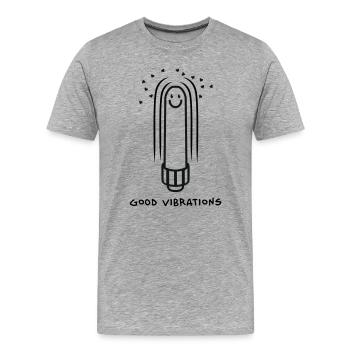 Dildo vibrator with good vibrations - Men's Premium Organic T-Shirt - heather grey - Front - Damien (186cm)