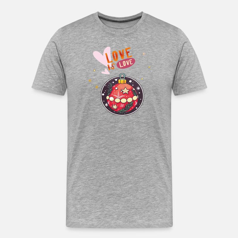 Weihnachtskugel - Männer Premium Bio T-Shirt - Grau meliert