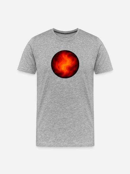 Wirbelnde Feuerkugel - Männer Premium Bio T-Shirt - Grau meliert