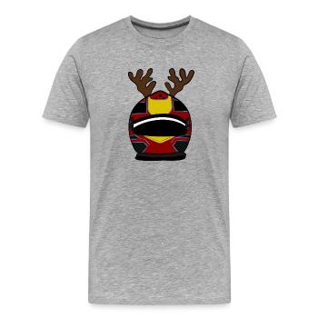 Casque de renne - T-shirt bio Premium Homme - gris chiné - Devant - Damien (186cm)