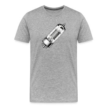 Röhre EL34 - Männer Premium Bio T-Shirt - Grau meliert - Vorne - Damien (186cm)