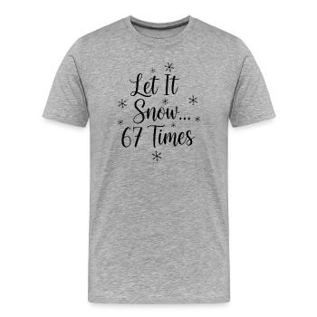 Laisser neiger 67 fois - T-shirt bio Premium Homme - gris chiné - Devant - Damien (186cm)