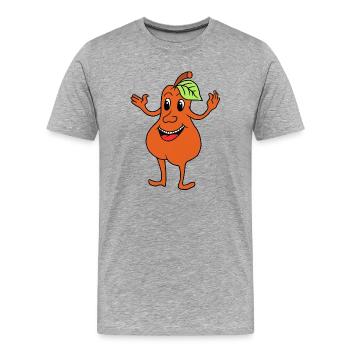 Birne lachend - Männer Premium Bio T-Shirt - Grau meliert - Vorne - Damien (186cm)