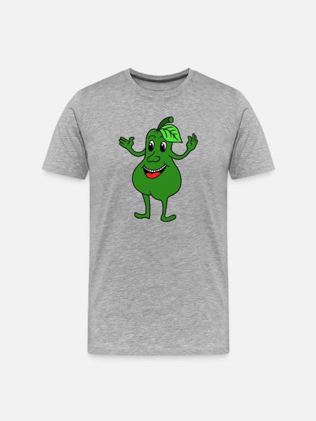 Birne Obst - Männer Premium Bio T-Shirt - Grau meliert