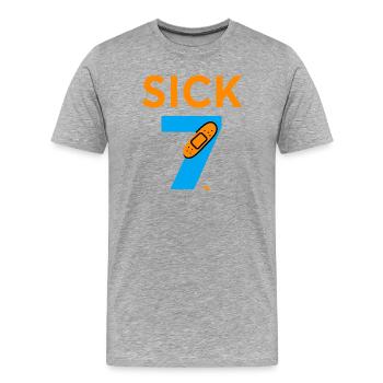 Sick Seven Meme Tee Six Seven - Men's Premium Organic T-Shirt - heather grey - Front - Damien (186cm)