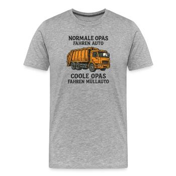 Cool Grandpas Drive Garbage Truck – Funny Grandpa Design - Men's Premium Organic T-Shirt - heather grey - Front - Damien (186cm)