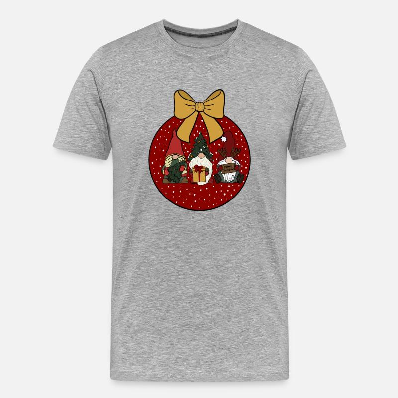 Weihnachtskugel  - Männer Premium Bio T-Shirt - Grau meliert