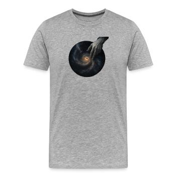 Cosmic DJ – The Sound of the Universe - Men's Premium Organic T-Shirt - heather grey - Front - Damien (186cm)