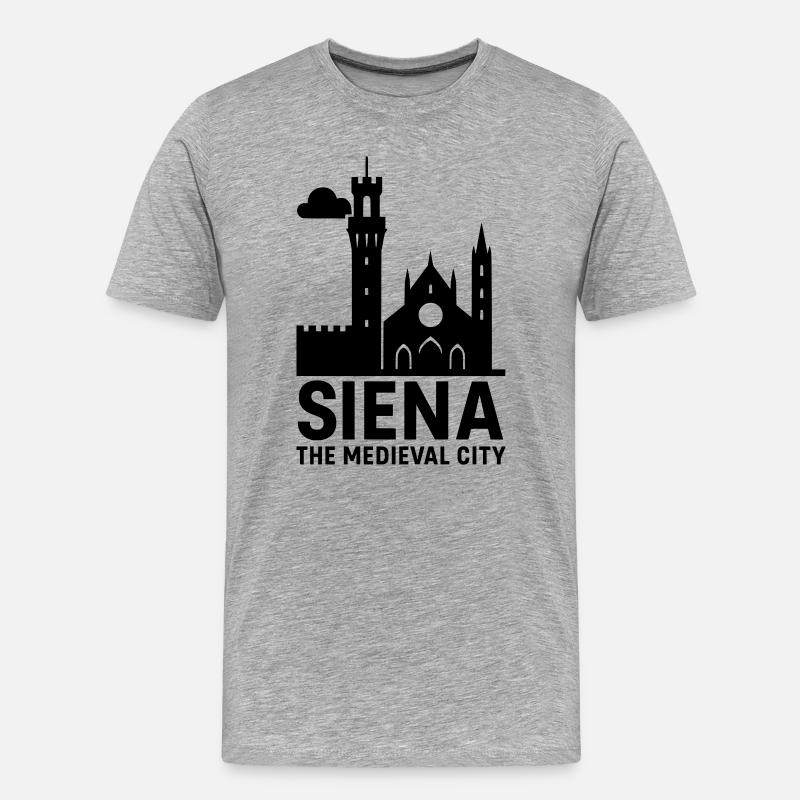 siena italia - Männer Premium Bio T-Shirt - Grau meliert