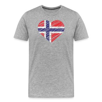 Iceland Heart Shirt Flag Love Iceland Gift - Men's Premium Organic T-Shirt - heather grey - Front - Damien (186cm)