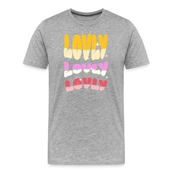 Liebe Lieblich Liebevoll - Männer Premium Bio T-Shirt - Grau meliert - Vorne - Damien (186cm)