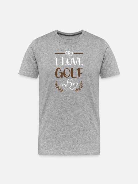 I Love Golf Motif - Men's Premium Organic T-Shirt - heather grey