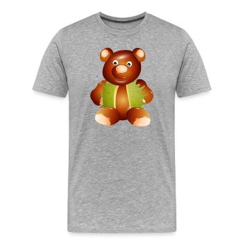 Zauberhafter Kastanien-Teddybär–Kindheit & Basteln - Männer Premium Bio T-Shirt - Grau meliert - Vorne - Damien (186cm)