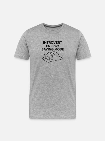 Power saving mode for introverts - Men's Premium Organic T-Shirt - heather grey