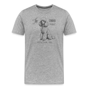 Caniche standard Élégance et fierté - T-shirt bio Premium Homme - gris chiné - Devant - Damien (186cm)