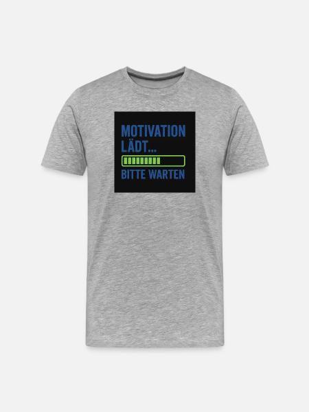 Motivation lädt... Bitte warten - Männer Premium Bio T-Shirt - Grau meliert