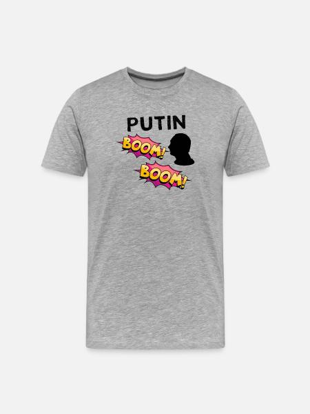 Putin BOOM COMIC Book Explosion of Colors - Men's Premium Organic T-Shirt - heather grey