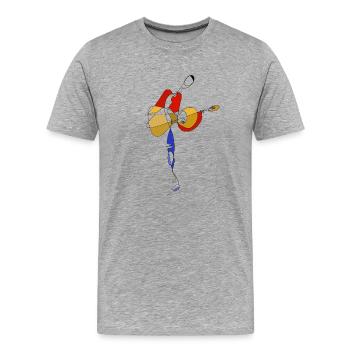 Gitarrist - Männer Premium Bio T-Shirt - Grau meliert - Vorne - Damien (186cm)