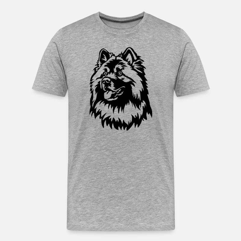 Eurasier Kopf - Männer Premium Bio T-Shirt - Grau meliert