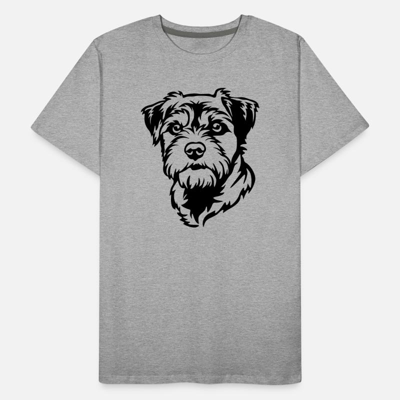 Tête de terrier de la frontière T-shirt bio Premium Homme