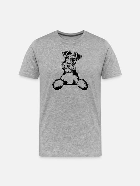 Fox Terrier Head - Men's Premium Organic T-Shirt - heather grey