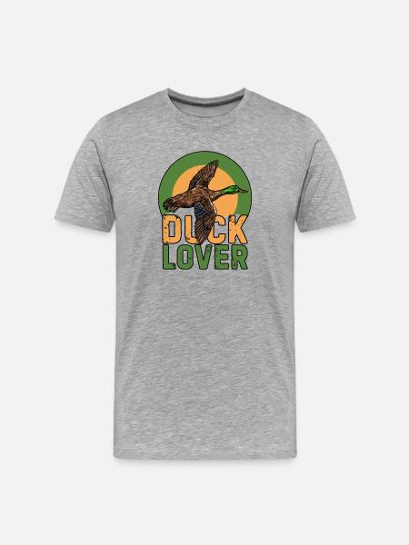 Duck Lover: Flying Mallard Graphic - Men's Premium Organic T-Shirt - heather grey