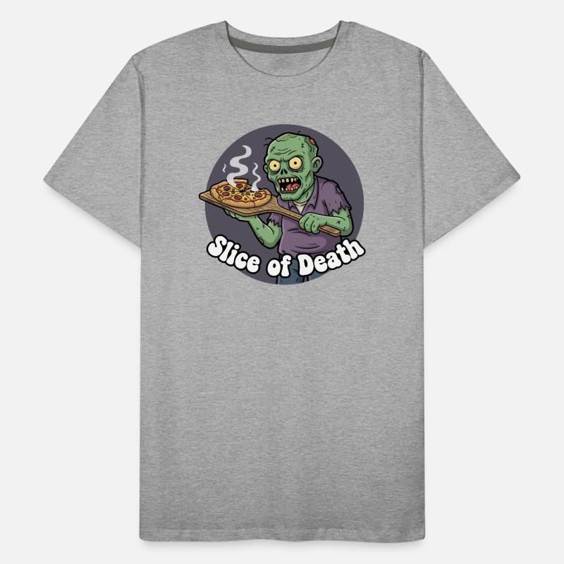Zombie Pizza Scheibe Männer Premium Bio T-Shirt