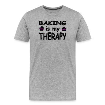 Bake - Men's Premium Organic T-Shirt - heather grey - Front - Damien (186cm)