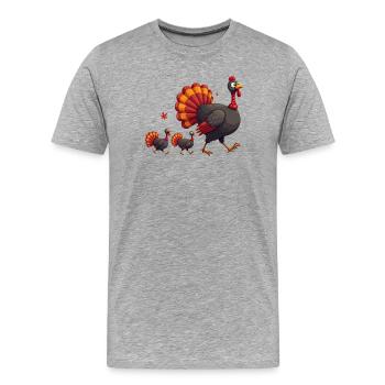 Thanksgiving Truthahn Baby - Männer Premium Bio T-Shirt - Grau meliert - Vorne - Damien (186cm)