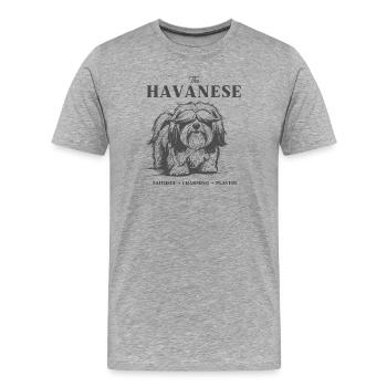 Havanese Charme Hundedesign - Männer Premium Bio T-Shirt - Grau meliert - Vorne - Damien (186cm)
