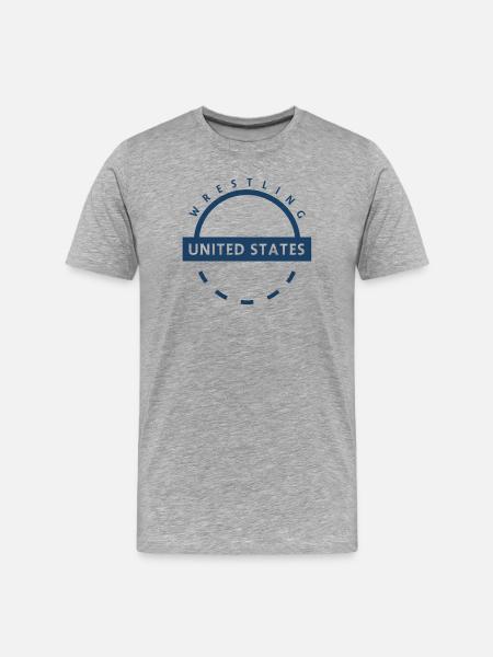 Wrestling USA emblem - Men's Premium Organic T-Shirt - heather grey