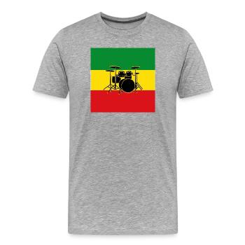 Reggae-Trommeln - Männer Premium Bio T-Shirt - Grau meliert - Vorne - Damien (186cm)