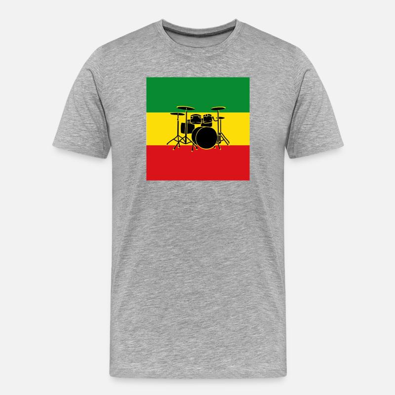 Reggae-Trommeln - Männer Premium Bio T-Shirt - Grau meliert