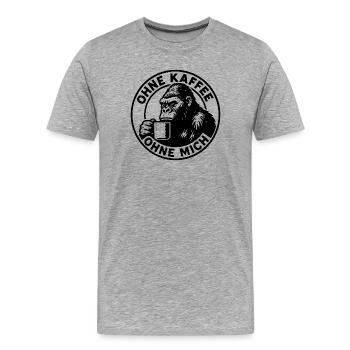 Without Coffee Without Me Gorilla Editon - Men's Premium Organic T-Shirt - heather grey - Front - Damien (186cm)