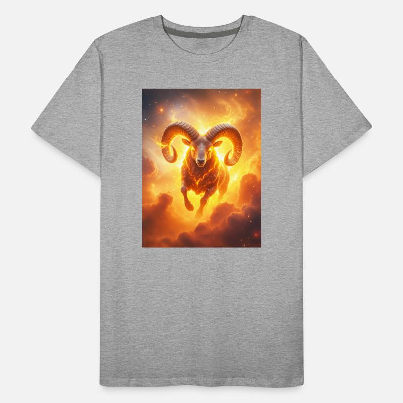 Fiery celestial ram igniting creation’s  Men's Premium Organic T-Shirt