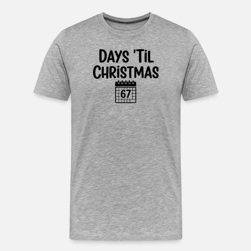 Days 'Til Christmas 67 - Männer Premium Bio T-Shirt - Grau meliert