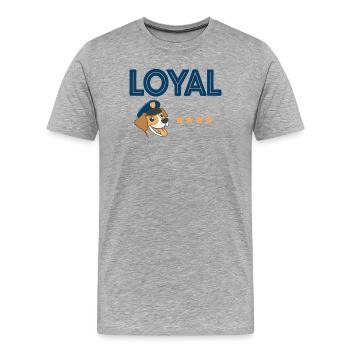 Chien Loyal Mascotte de Police - T-shirt bio Premium Homme - gris chiné - Devant - Damien (186cm)