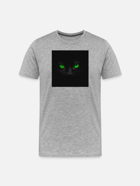 Green Eyes in Darkness - Men's Premium Organic T-Shirt - heather grey