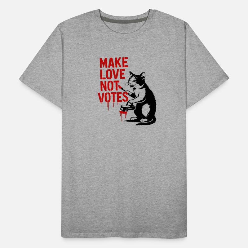 Faites l’amour pas les votes Chat T-shirt bio Premium Homme