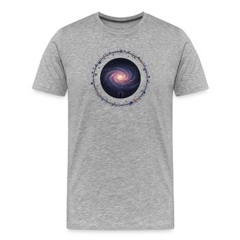 Galaktische Aussicht im Sternkranz - Männer Premium Bio T-Shirt - Grau meliert - Vorne - Damien (186cm)