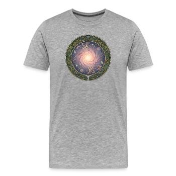 Galactic Rose Galaxy in the Vine Circle - Men's Premium Organic T-Shirt - heather grey - Front - Damien (186cm)
