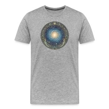 Milchstraße im Art Nouveau Kreis - Männer Premium Bio T-Shirt - Grau meliert - Vorne - Damien (186cm)