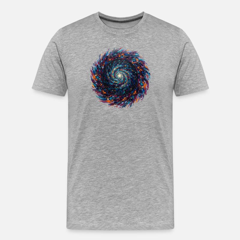 Farbenwirbel der Unendlichkeit - Männer Premium Bio T-Shirt - Grau meliert