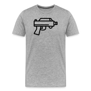 pistolet à eau - T-shirt bio Premium Homme - gris chiné - Devant - Damien (186cm)