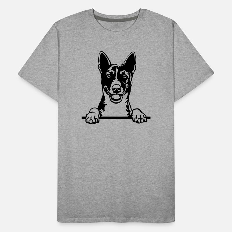 Basenji Kopf Männer Premium Bio T-Shirt