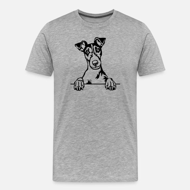 Tête de Fox Terrier - T-shirt bio Premium Homme - gris chiné