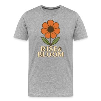 Rise & Bloom - Men's Premium Organic T-Shirt - heather grey - Front - Damien (186cm)