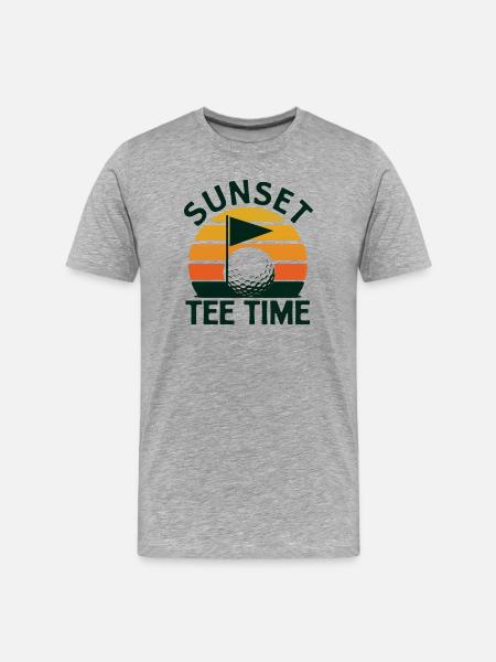 Golf Golfen Retro - Männer Premium Bio T-Shirt - Grau meliert