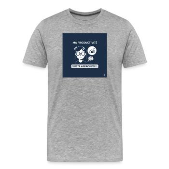 Nap Approved: Zen-Produktivität - Männer Premium Bio T-Shirt - Grau meliert - Vorne - Damien (186cm)